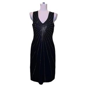St. John Evening Knit Black Studded Dress Size 8
